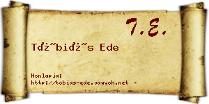 Tóbiás Ede névjegykártya